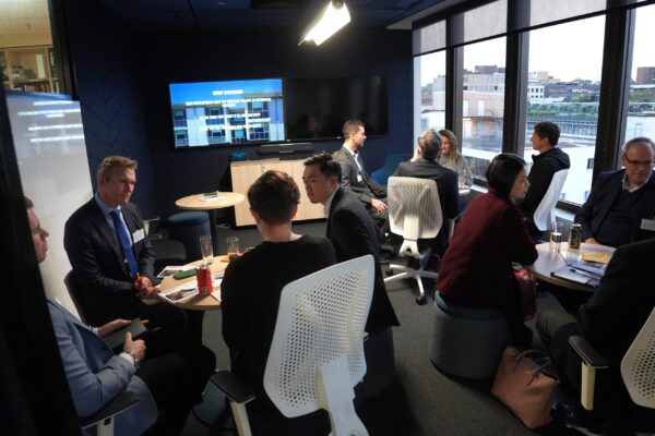 Rob Stokes chats with industry guests at Fulton Trotter Forum